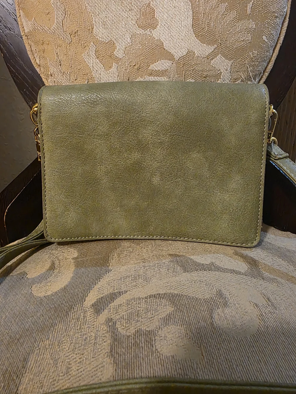 PRADA Green Chain-Accent Crossbody Bag